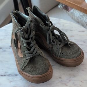 Kids High-Top Sneakers - Green and Brown